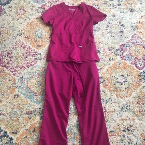 Greys Anatomy Pink Mock Top and Pants Set Small